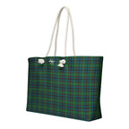 Oversized Weekender Bag Green Blue Orange Plaid Tartan