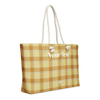 Personalized Zombie and Copper Plaid Oversized Weekender Bag - Scottish Squares
