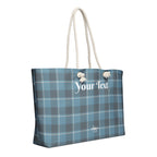 Personalized Hoki and Shuttle Gray Plaid Oversized Weekender Bag - Scottish Squares