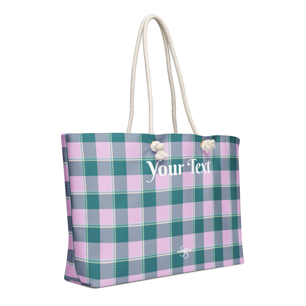 Personalized Ming and Melanie Plaid Oversized Weekender Bag - Scottish Squares