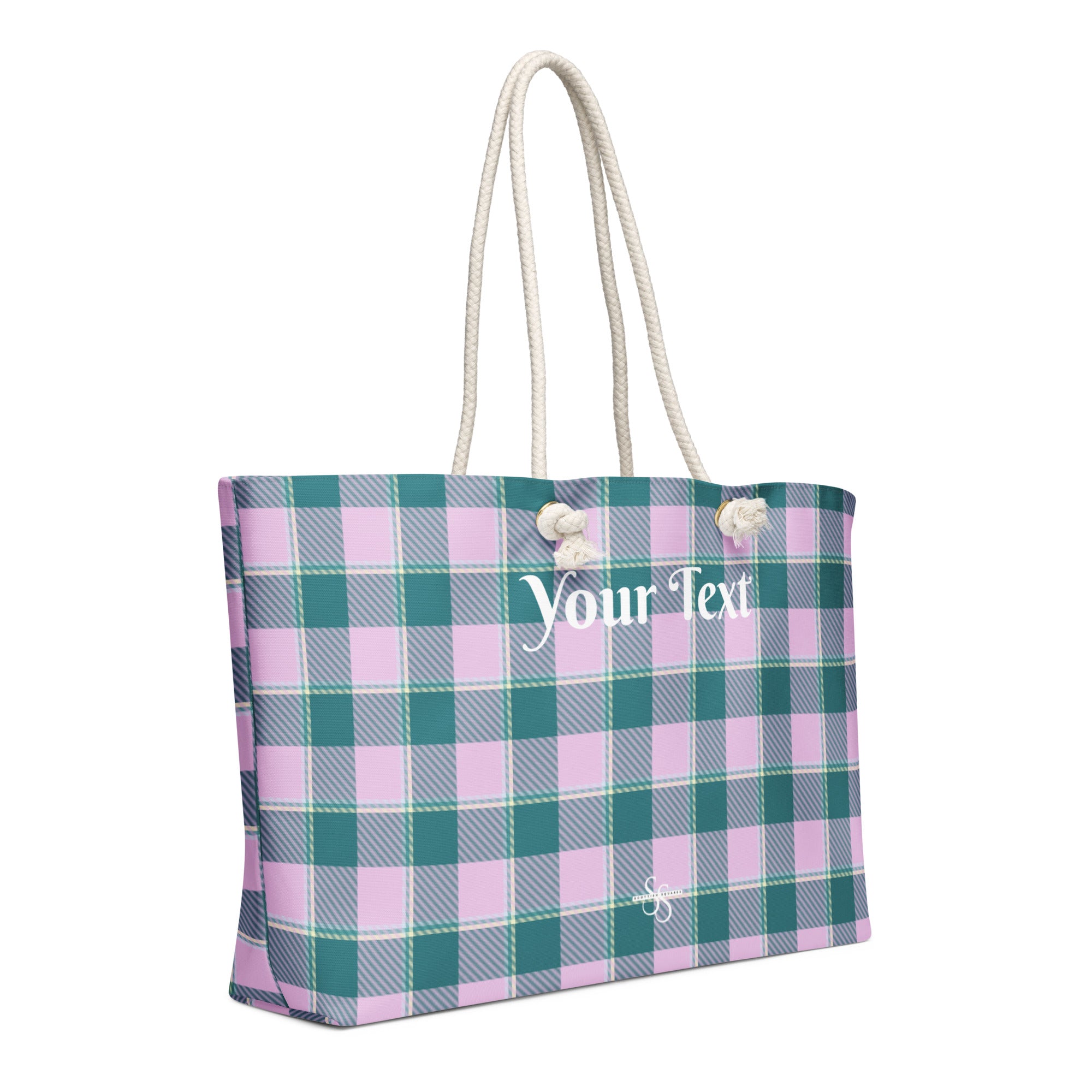 Personalized Ming and Melanie Plaid Oversized Weekender Bag - Scottish Squares