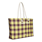 Personalized Flax and Livid Brown Plaid Oversized Weekender Bag - Scottish Squares