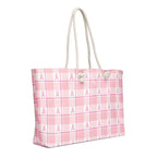 Oversized Weekender Bag Breast Cancer Awareness Plaid - Scottish Squares