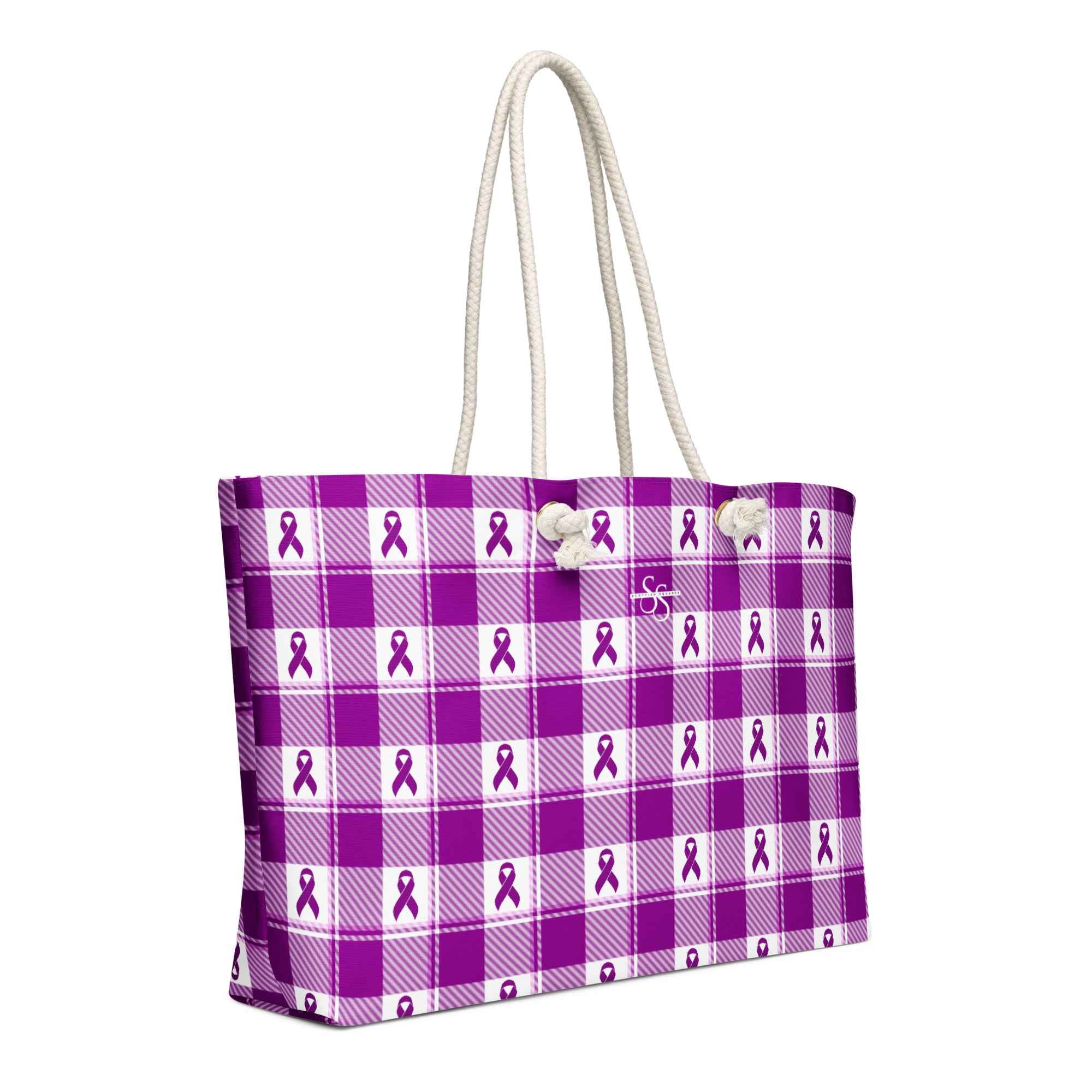 Oversized Weekender Bag Pancreatic Cancer Awareness Plaid - Scottish Squares