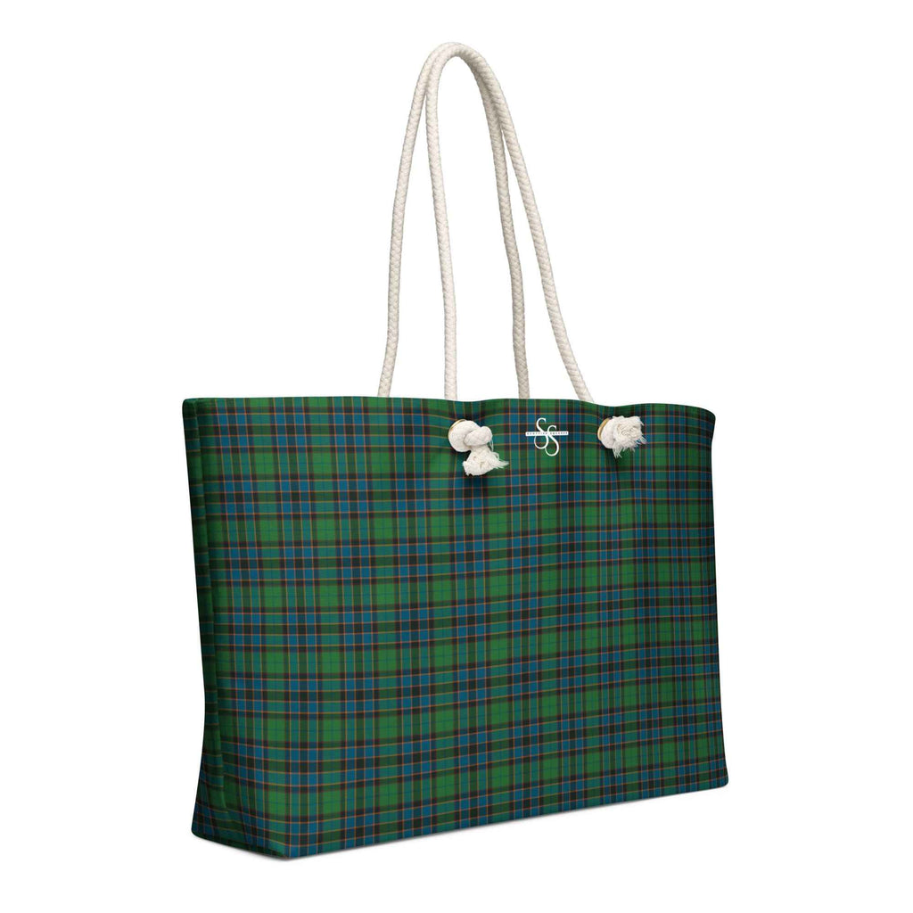 Oversized Weekender Bag Green Blue Orange Plaid Tartan