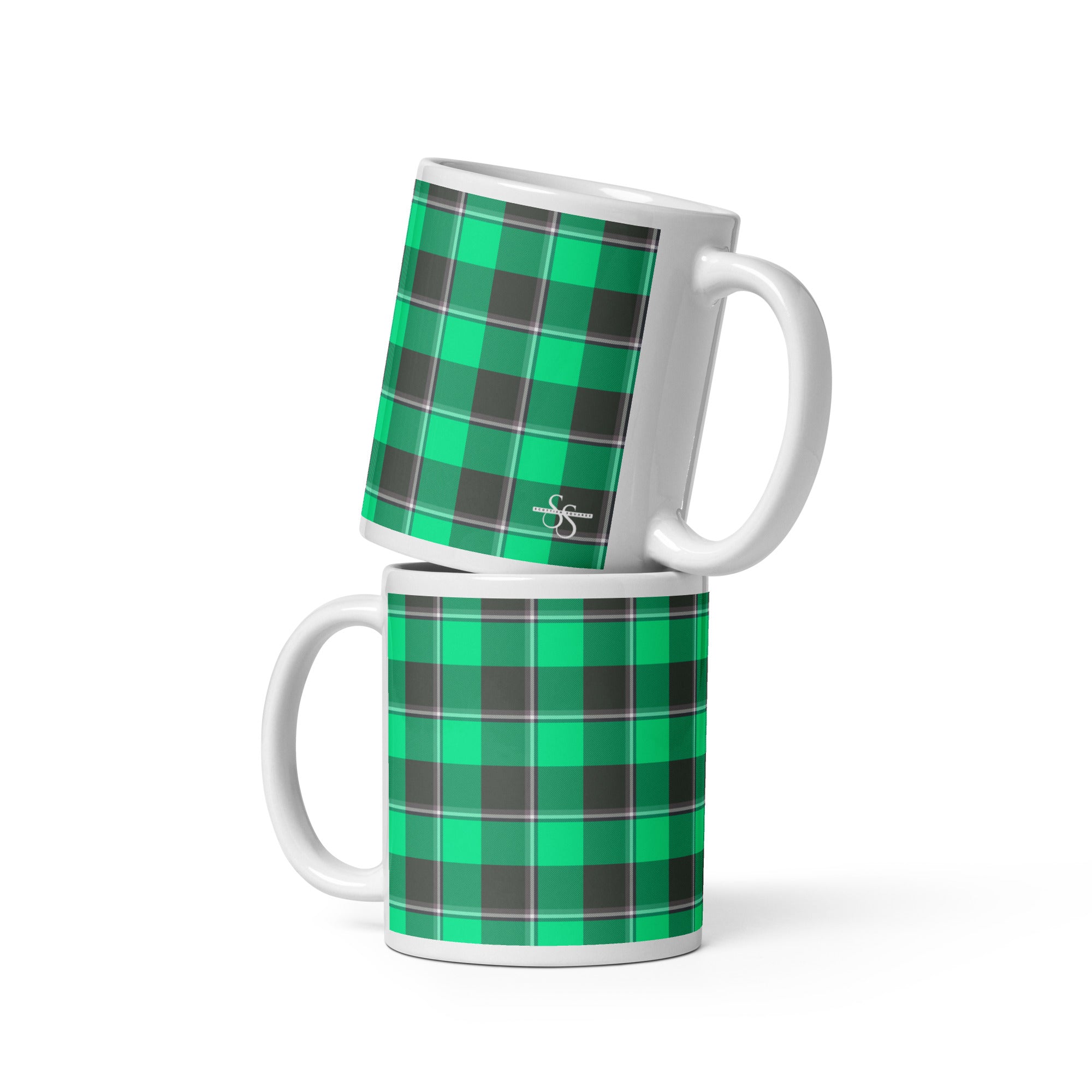 Spring Green and Finlandia Plaid Ceramic Mug - Scottish Squares