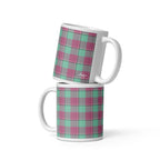 Vista Blue and Turkish Rose Plaid Ceramic Mug - Scottish Squares