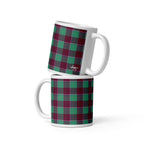 Ocean Green and Mulberry Wood Plaid Ceramic Mug - Scottish Squares