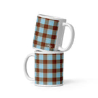 Blizzard Blue and Livid Brown Plaid Ceramic Mug - Scottish Squares