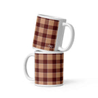 Whiskey and Livid Brown Plaid Ceramic Mug - Scottish Squares