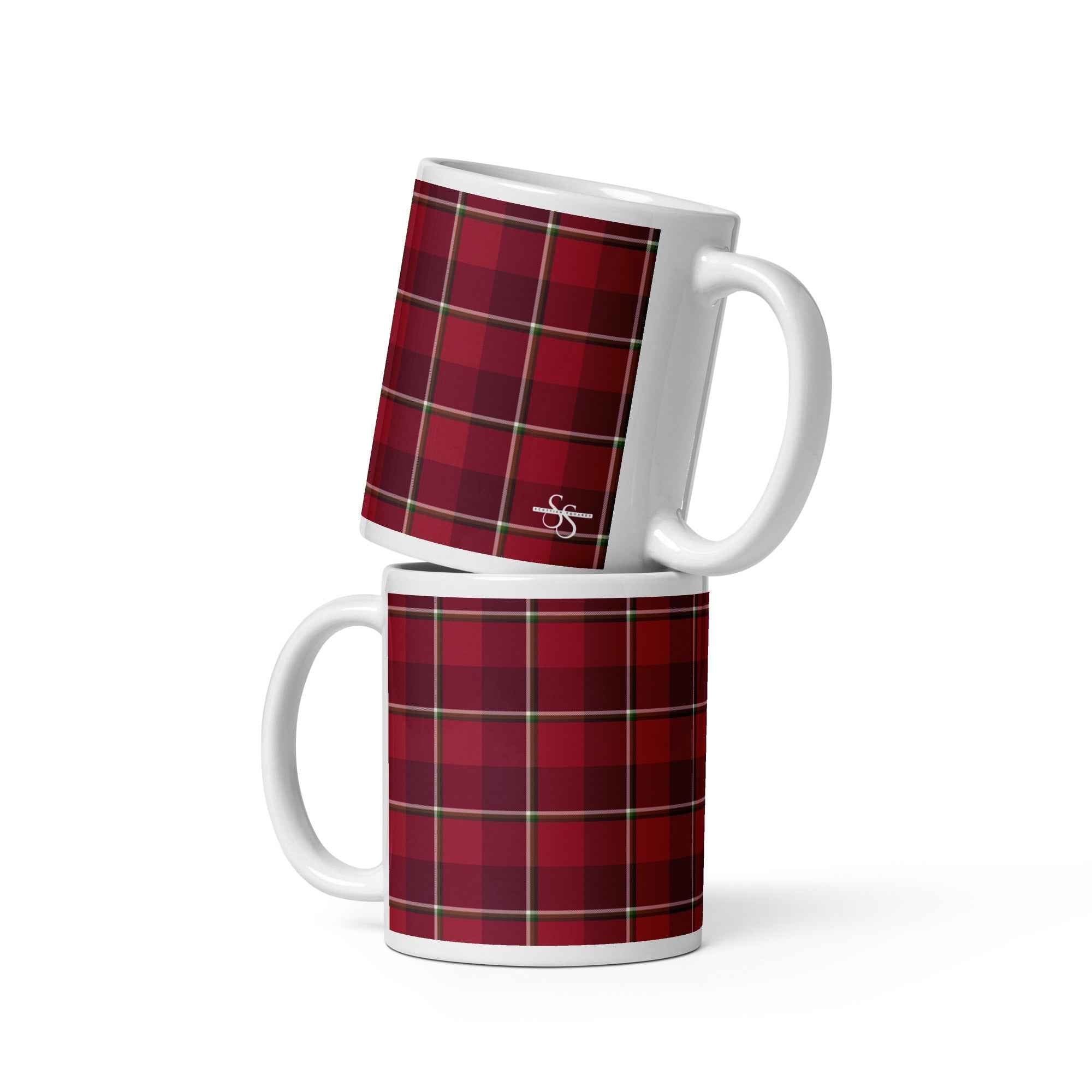 Old Brick and Cab Sav Plaid Ceramic Mug - Scottish Squares