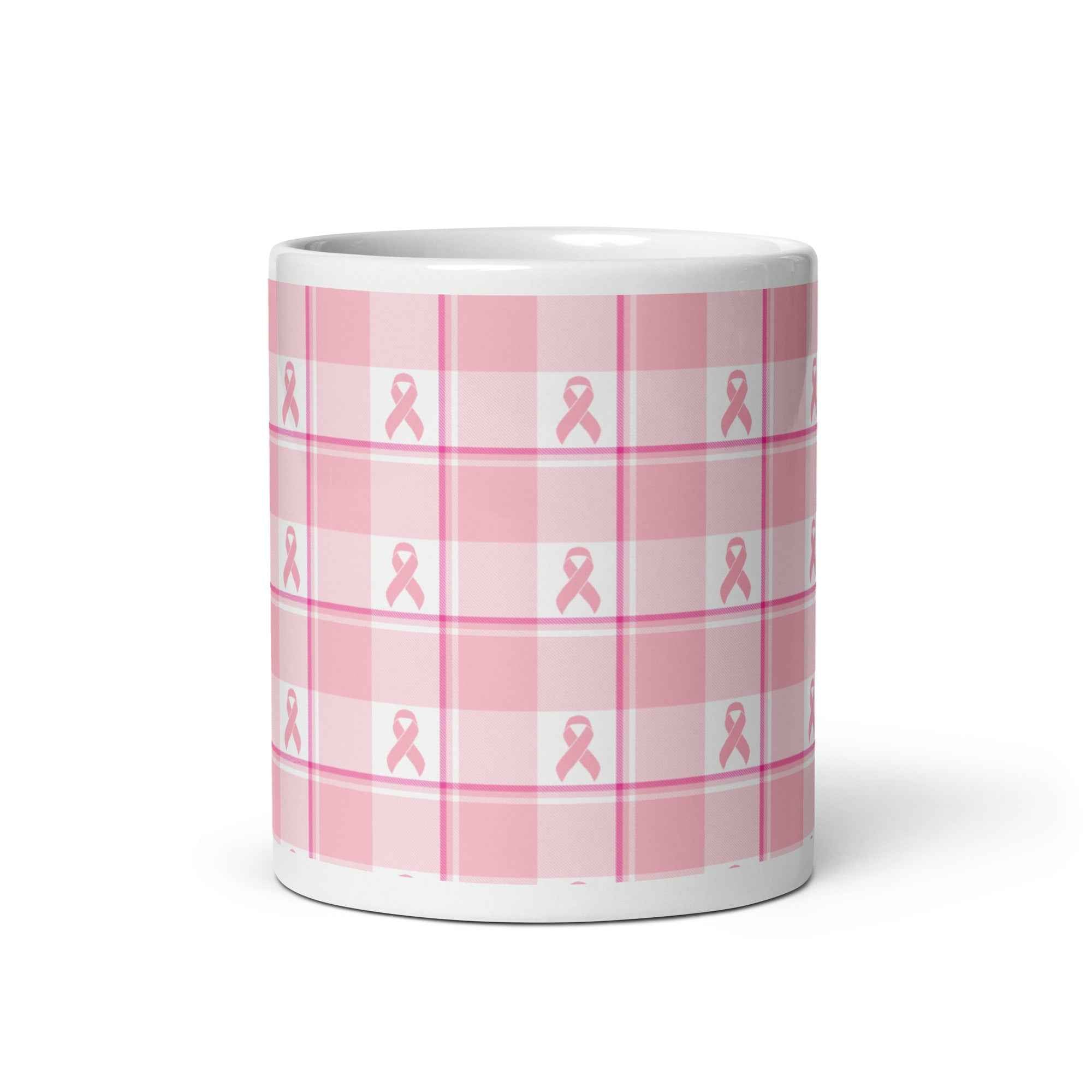 Ceramic Mug Breast Cancer Awareness Plaid - Scottish Squares