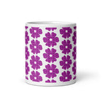 Ceramic Mug Flower Shape Plaid Pink Purple