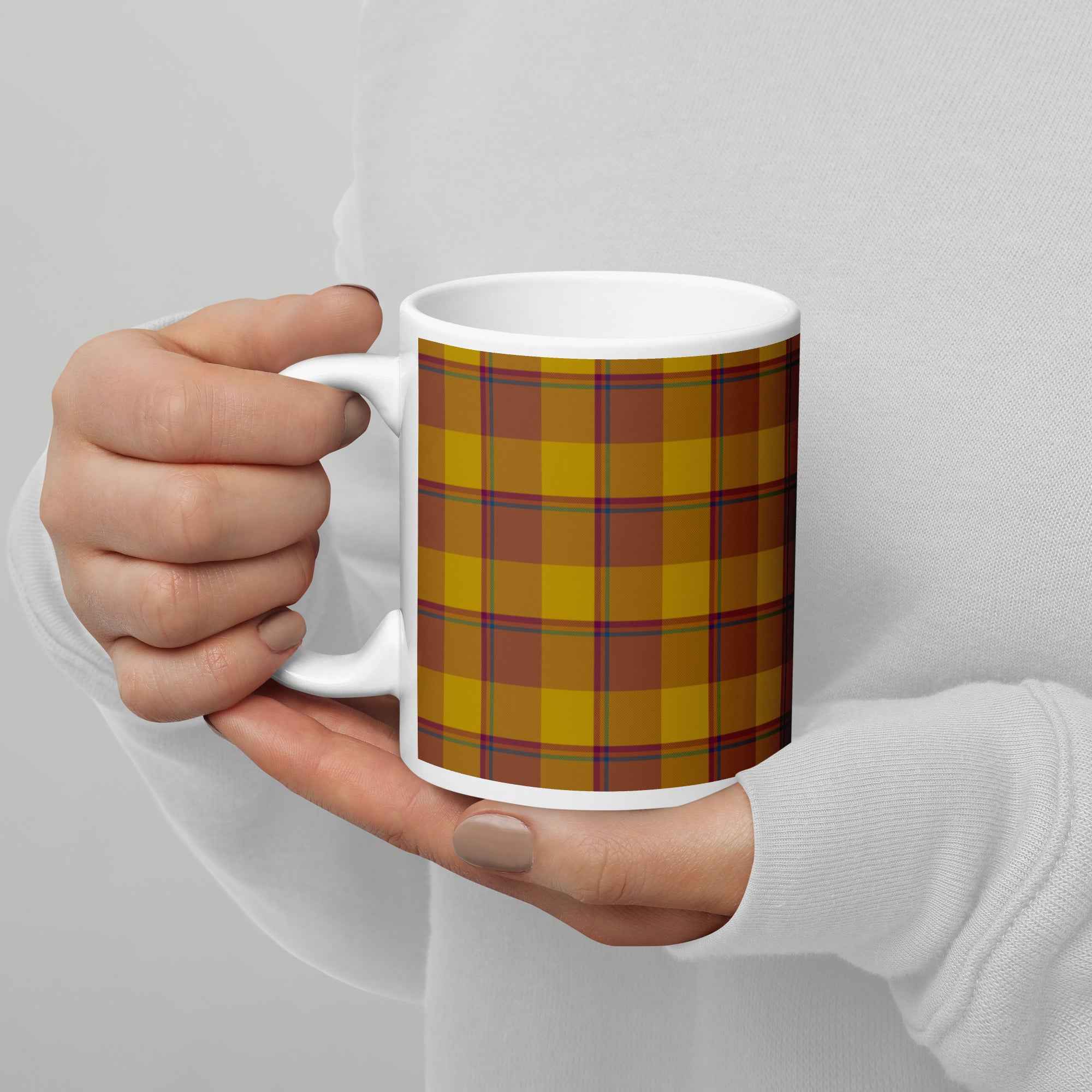 Potters Clay and Pizza Plaid Ceramic Mug - Scottish Squares