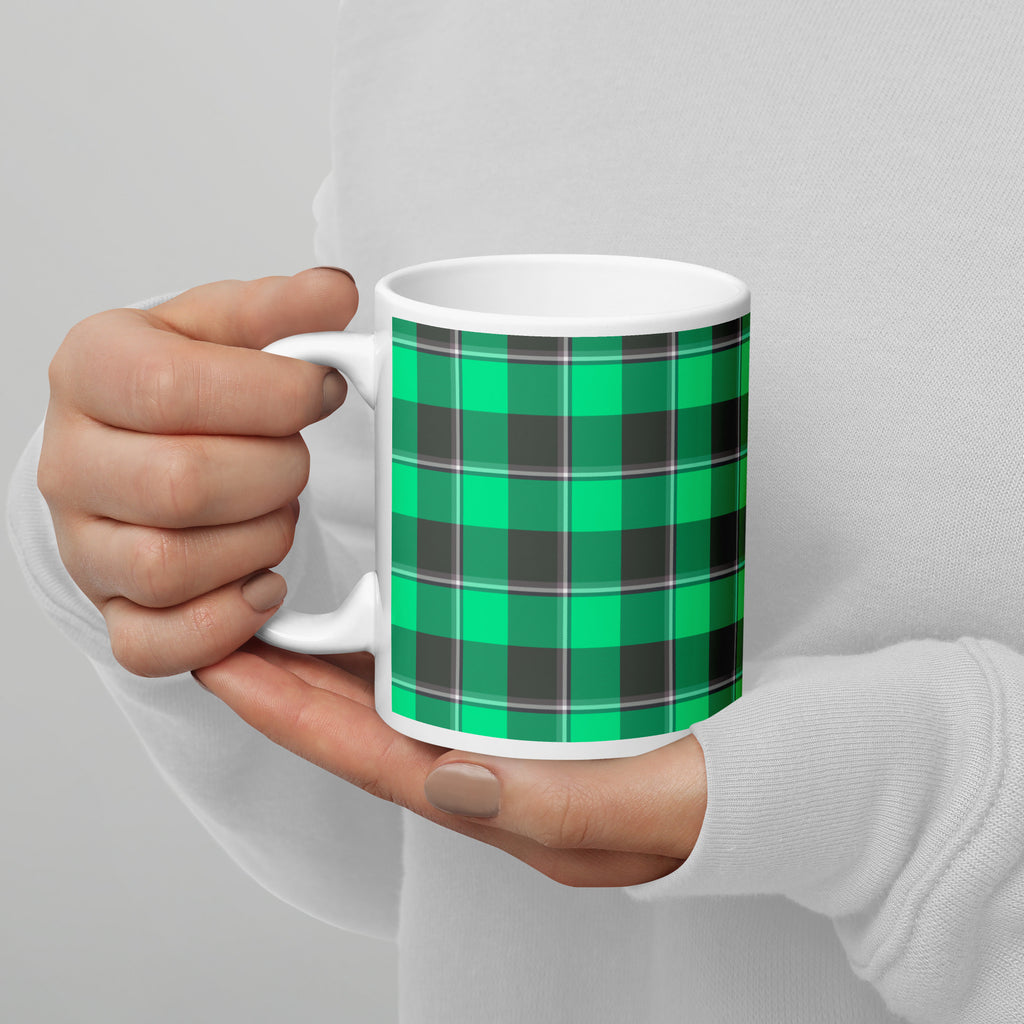 Spring Green and Finlandia Plaid Ceramic Mug - Scottish Squares