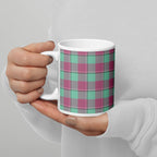Vista Blue and Turkish Rose Plaid Ceramic Mug - Scottish Squares