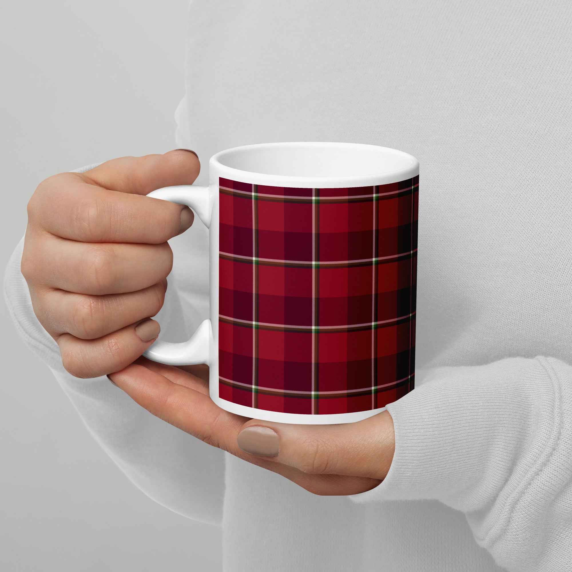 Old Brick and Cab Sav Plaid Ceramic Mug - Scottish Squares
