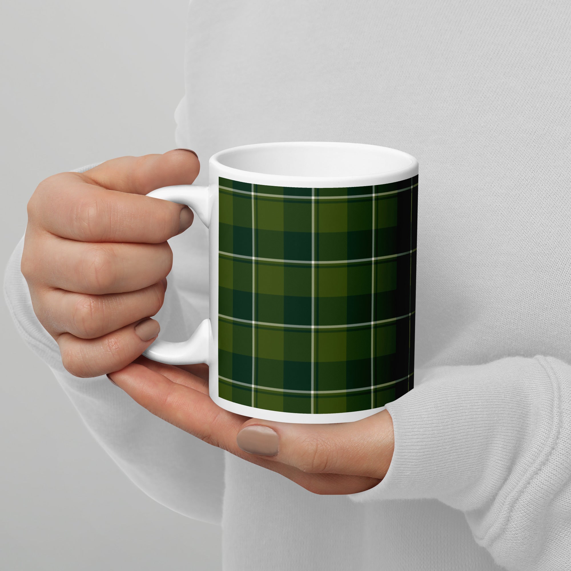 Woodland and Evergreen Plaid Ceramic Mug - Scottish Squares