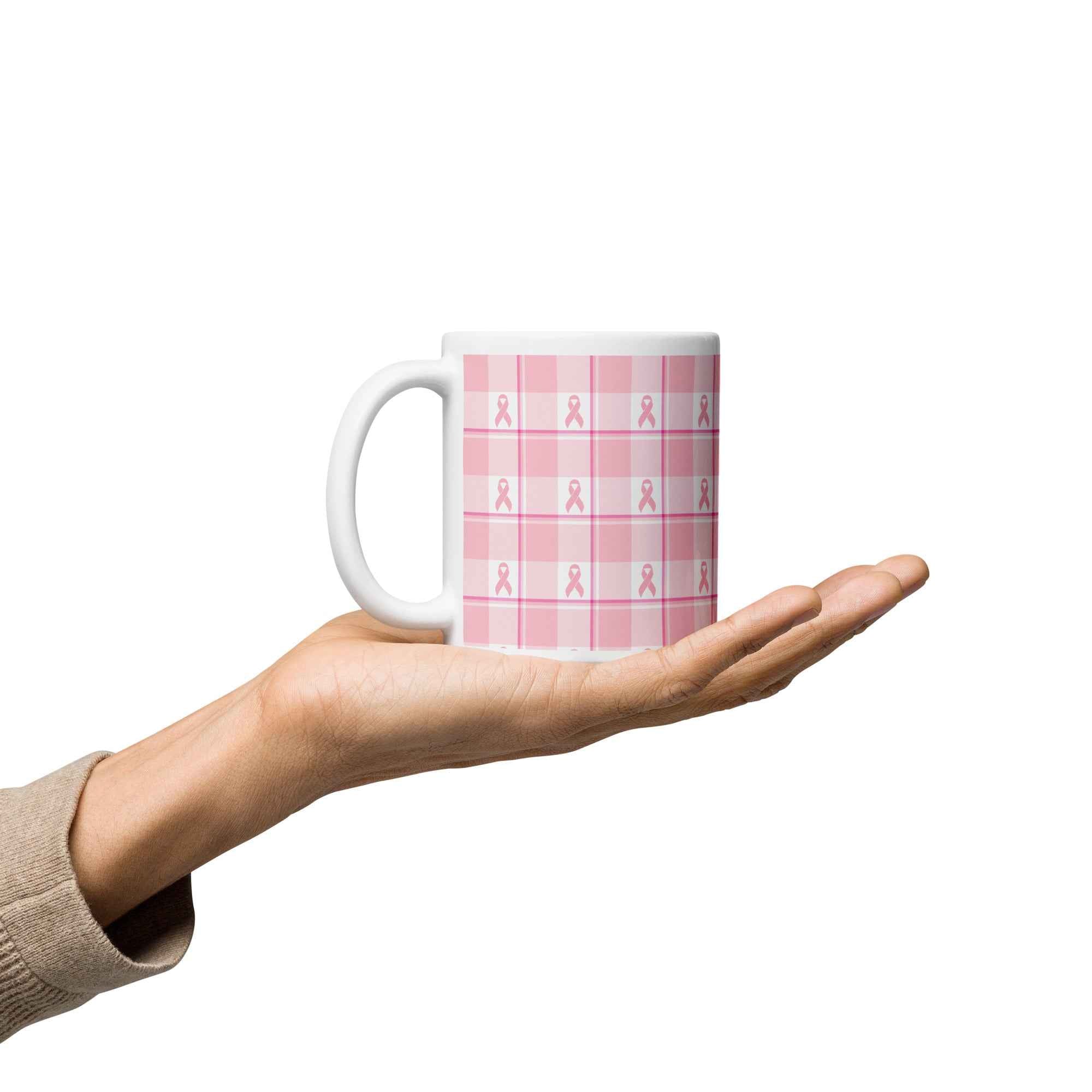 Ceramic Mug Breast Cancer Awareness Plaid - Scottish Squares
