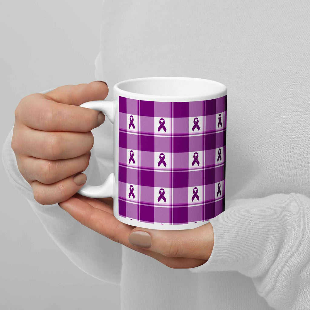 Ceramic Mug Pancreatic Cancer Awareness Plaid - Scottish Squares
