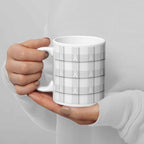 White Ceramic Mug Lung Cancer Awareness Plaid, White Ribbon, Supportive Gift - Scottish Squares
