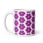 Ceramic Mug Flower Shape Plaid Pink Purple