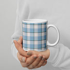 Pink Cloud and Blue Lagoon Plaid Ceramic Mug - Scottish Squares