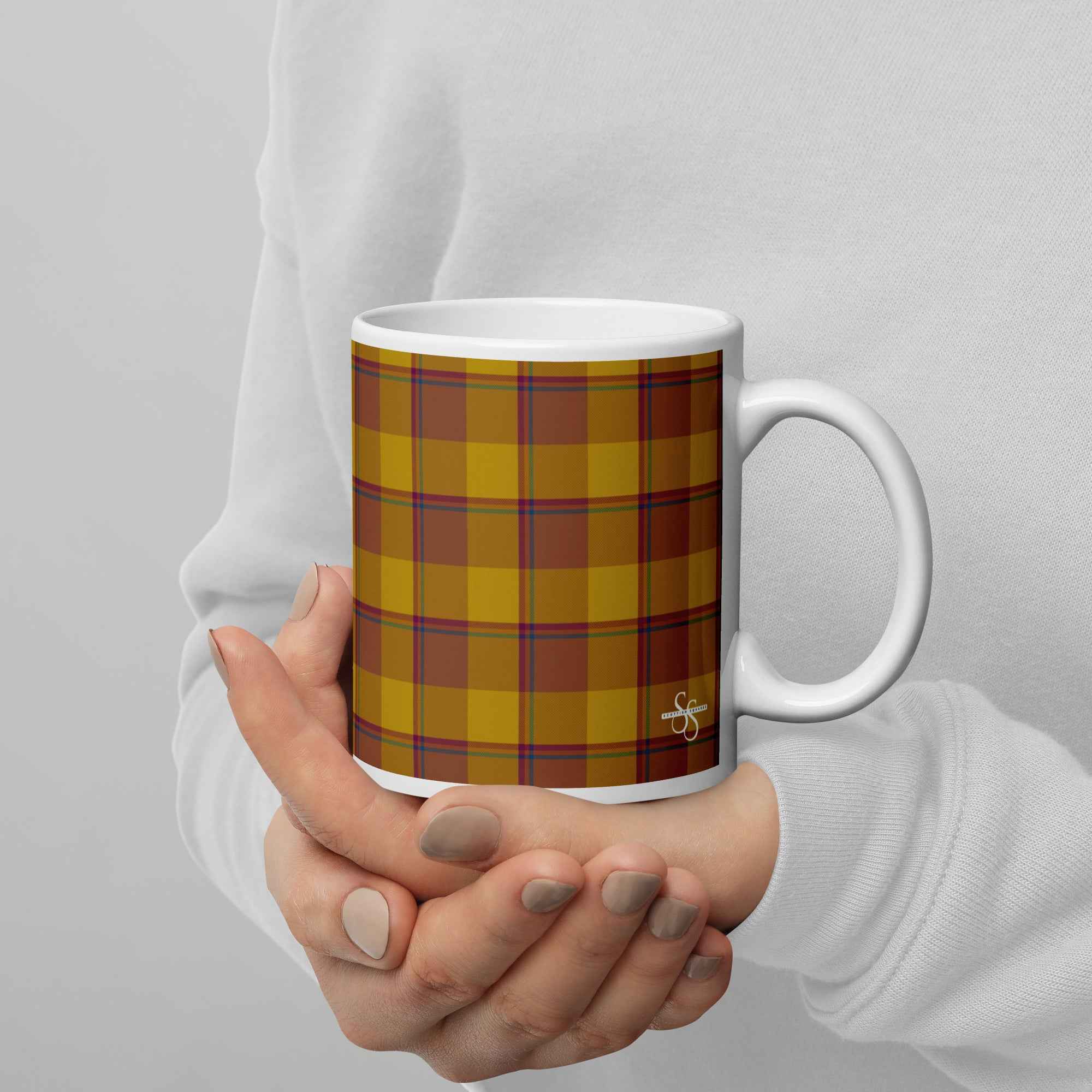 Potters Clay and Pizza Plaid Ceramic Mug - Scottish Squares