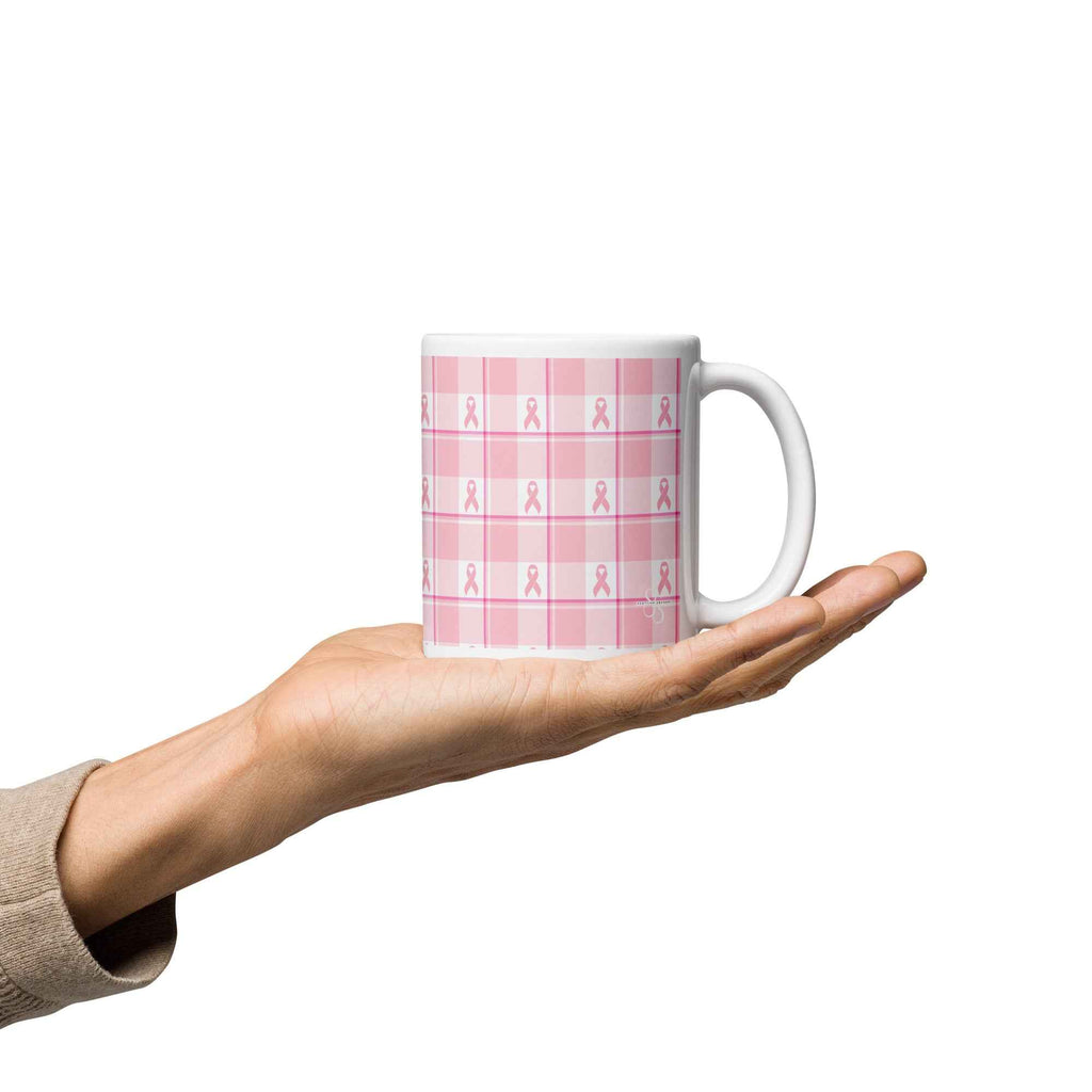 Ceramic Mug Breast Cancer Awareness Plaid - Scottish Squares