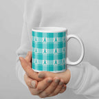 Ceramic Mug Ovarian Cancer Awareness Plaid - Scottish Squares