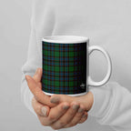 Ceramic Mug Green Blue Orange Plaid Tartan