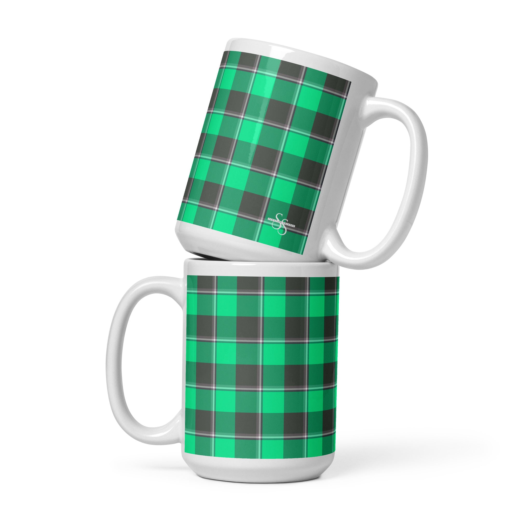 Spring Green and Finlandia Plaid Ceramic Mug - Scottish Squares