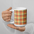 Claystone and Morning Mist Plaid Ceramic Mug - Scottish Squares
