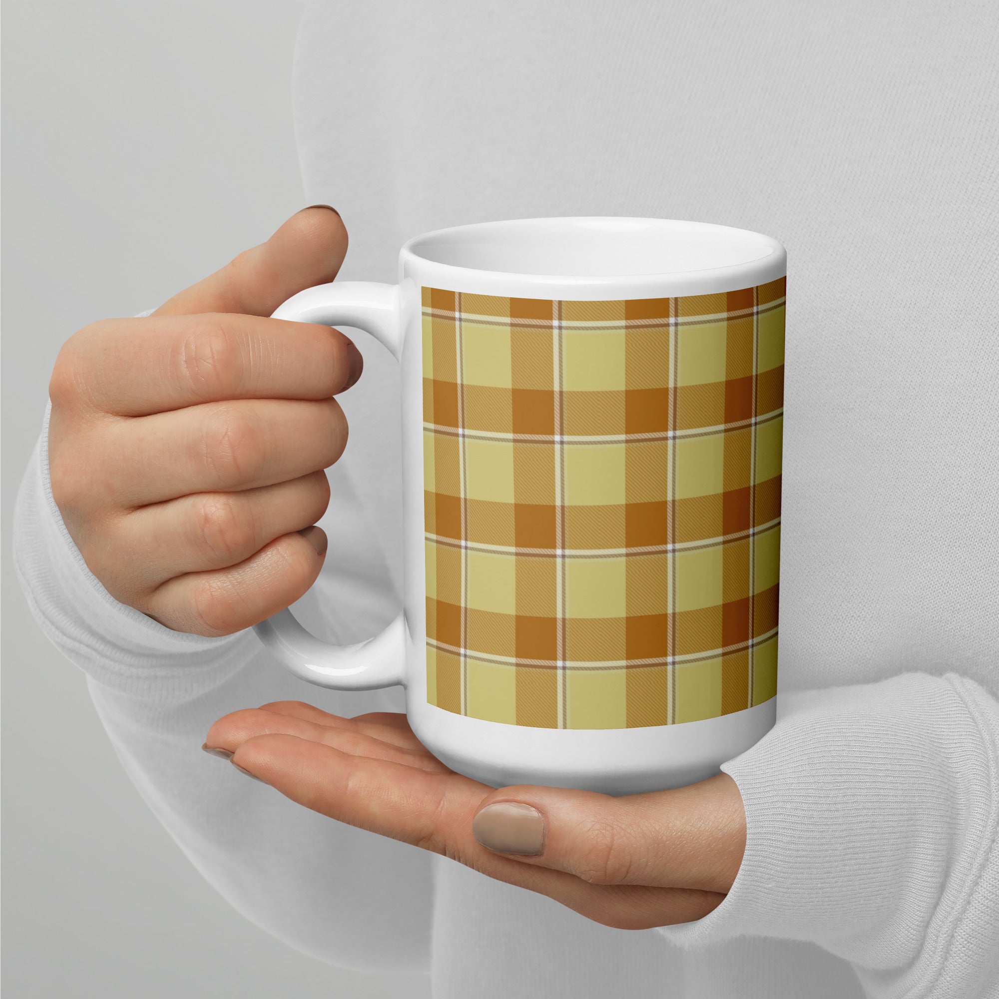 Zombie and Copper Plaid Ceramic Mug - Scottish Squares