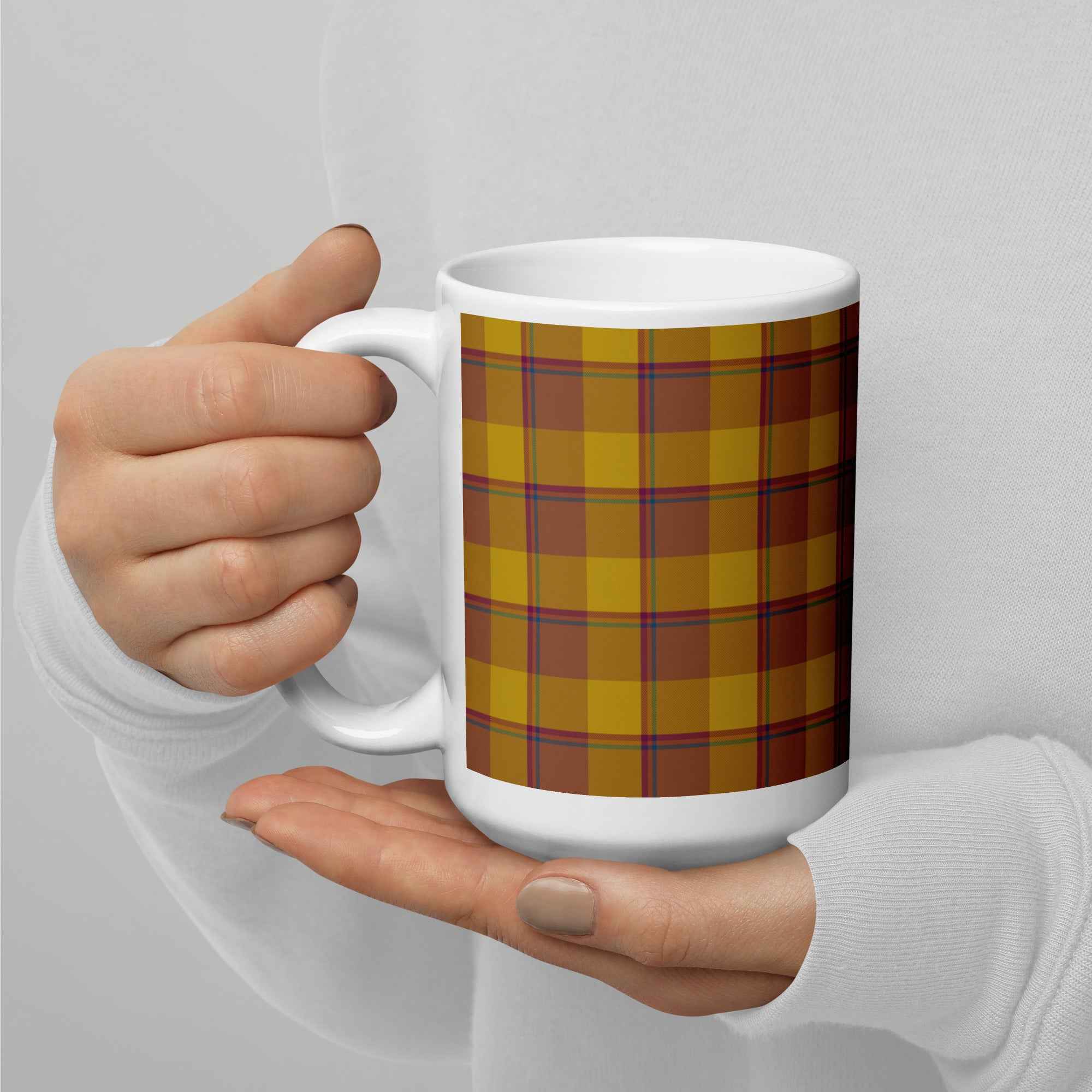 Potters Clay and Pizza Plaid Ceramic Mug - Scottish Squares