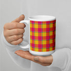 Corn and Razzmatazz Plaid Ceramic Mug - Scottish Squares