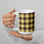 Flax and Livid Brown Plaid Ceramic Mug - Scottish Squares