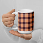 Hit Pink and Livid Brown Plaid Ceramic Mug - Scottish Squares