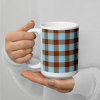 Blizzard Blue and Livid Brown Plaid Ceramic Mug - Scottish Squares