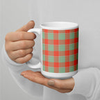 Spring Rain and Persimmon Plaid Ceramic Mug - Scottish Squares