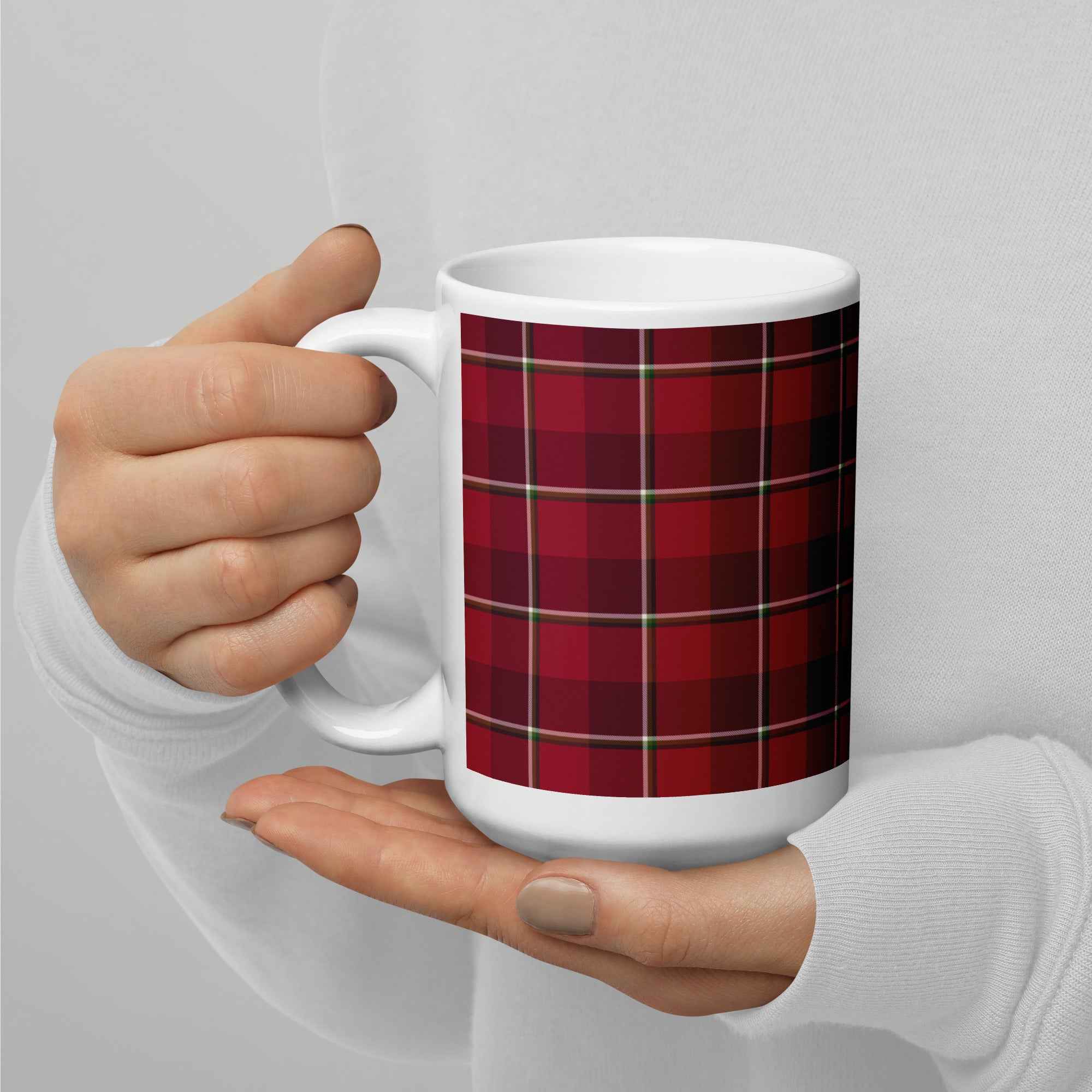 Old Brick and Cab Sav Plaid Ceramic Mug - Scottish Squares