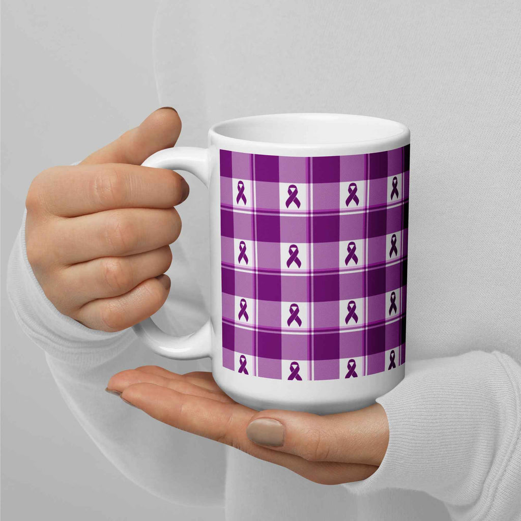 Ceramic Mug Pancreatic Cancer Awareness Plaid - Scottish Squares