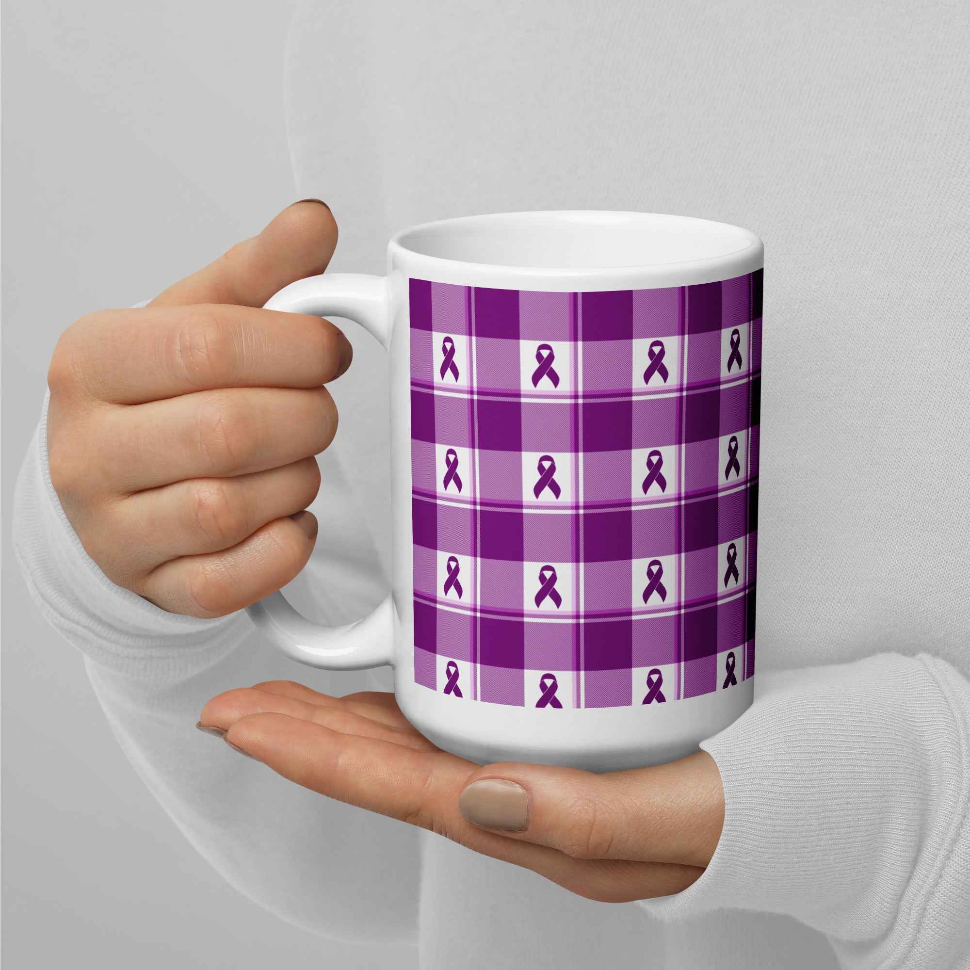 Ceramic Mug Pancreatic Cancer Awareness Plaid - Scottish Squares