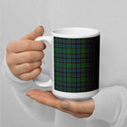 Ceramic Mug Green Blue Orange Plaid Tartan