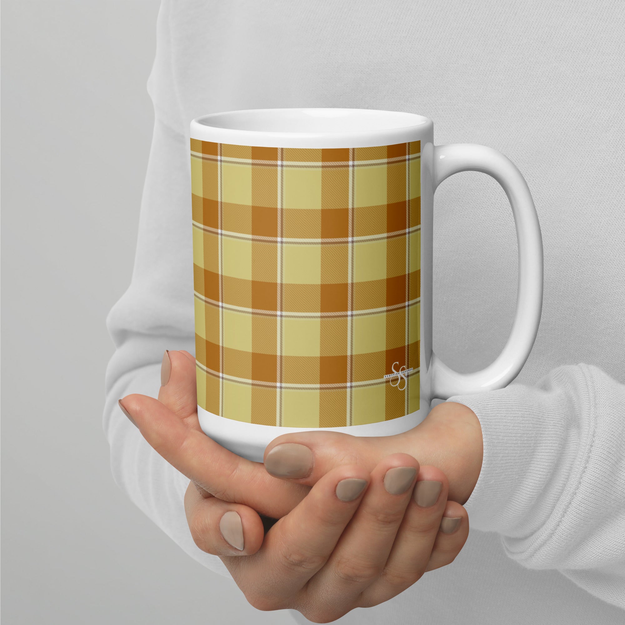 Zombie and Copper Plaid Ceramic Mug - Scottish Squares