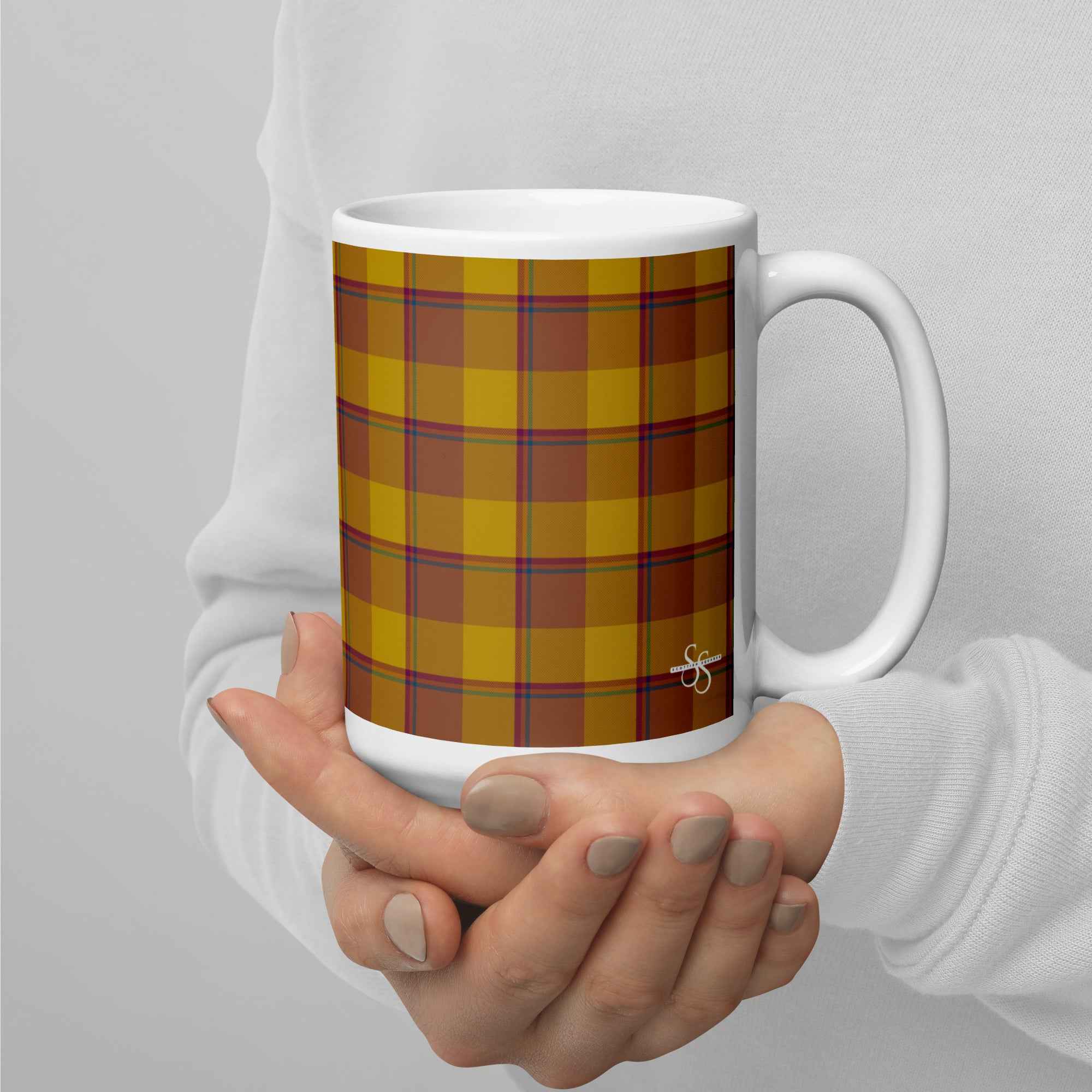 Potters Clay and Pizza Plaid Ceramic Mug - Scottish Squares