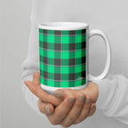 Spring Green and Finlandia Plaid Ceramic Mug - Scottish Squares