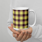 Flax and Livid Brown Plaid Ceramic Mug - Scottish Squares