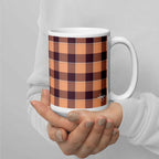 Hit Pink and Livid Brown Plaid Ceramic Mug - Scottish Squares