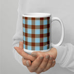 Blizzard Blue and Livid Brown Plaid Ceramic Mug - Scottish Squares